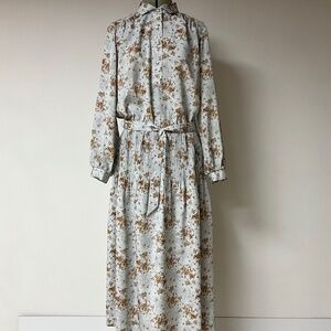 Designer Vintage 1970’s Lanvin flower print midi/maxi dress size 14